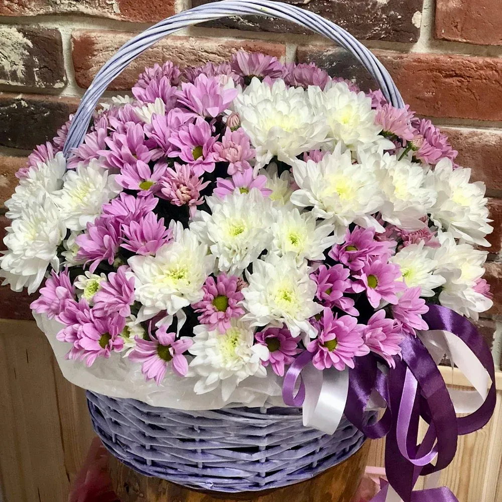 Корзины с хризантемами