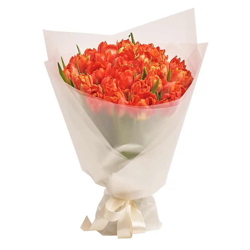 Букет из 25 пионовидных тюльпанов
