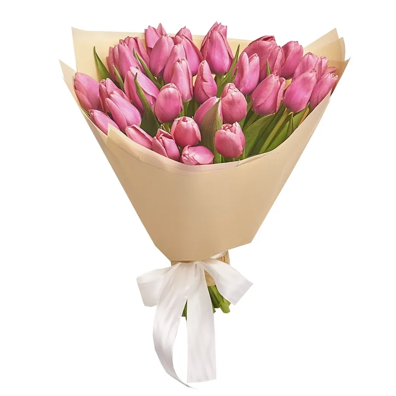 Букет из 35 розовых тюльпанов