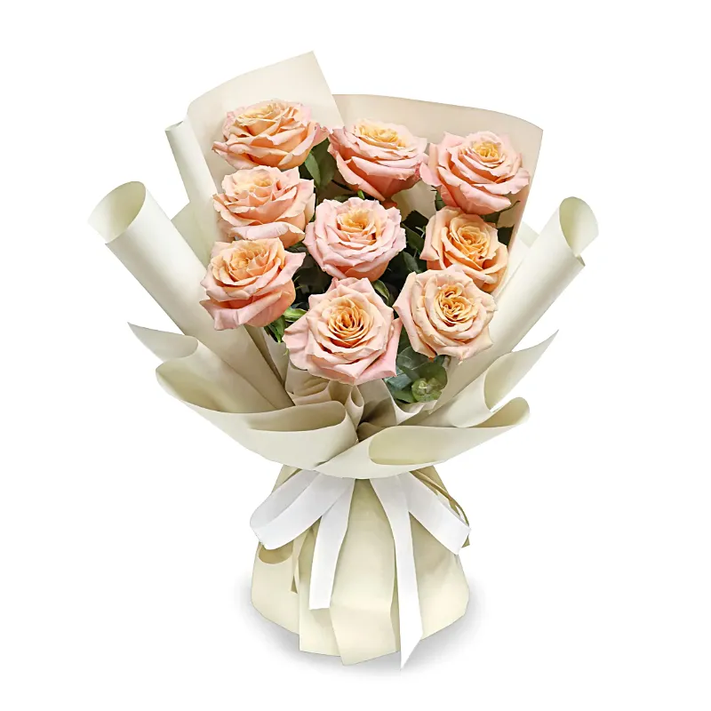 Букет из 9 кремовых роз