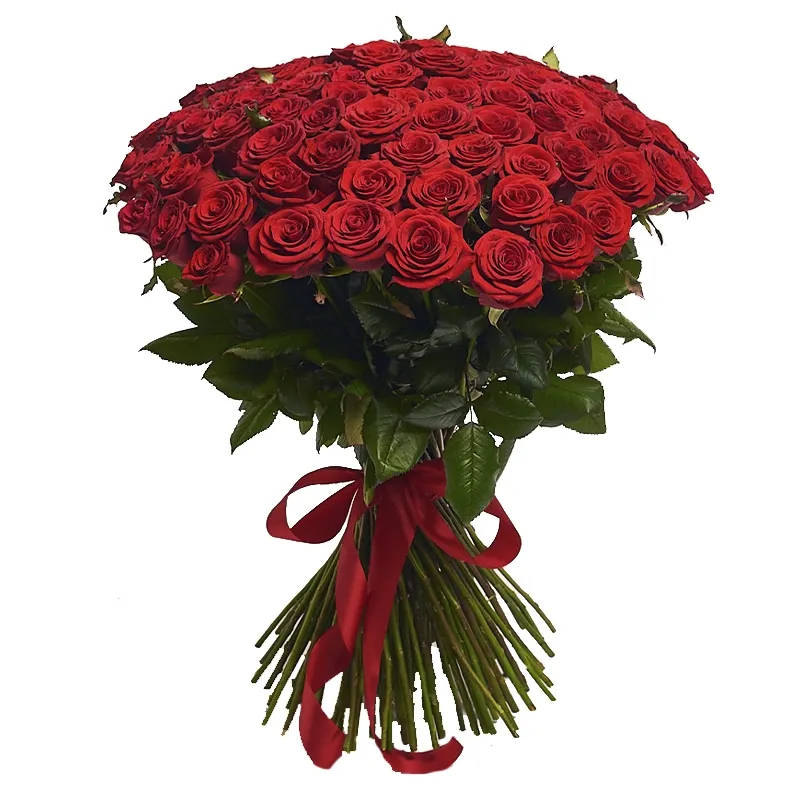Букет из 101 красной розы (70 см)