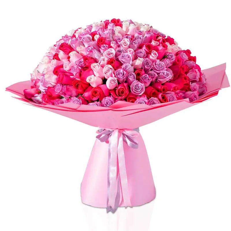 Букет из 101 розы кения нежный микс