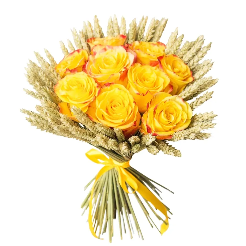 Букет из 11 желтых роз премиум (50 см)