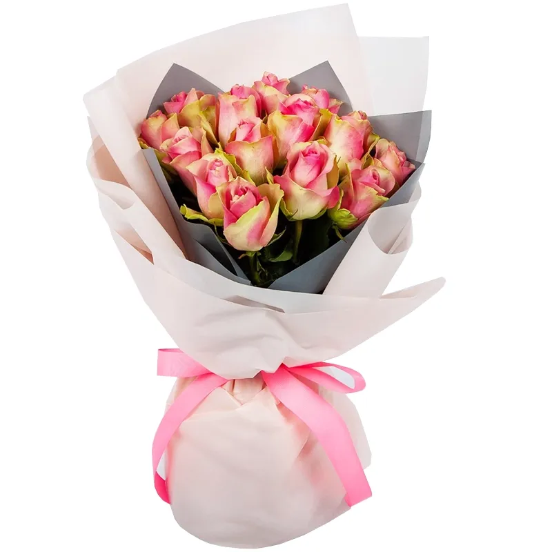 Букет из 15 кенийских роз (40см)