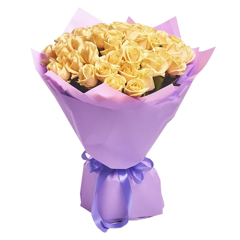 Букет из 51 кремовой розы Россия