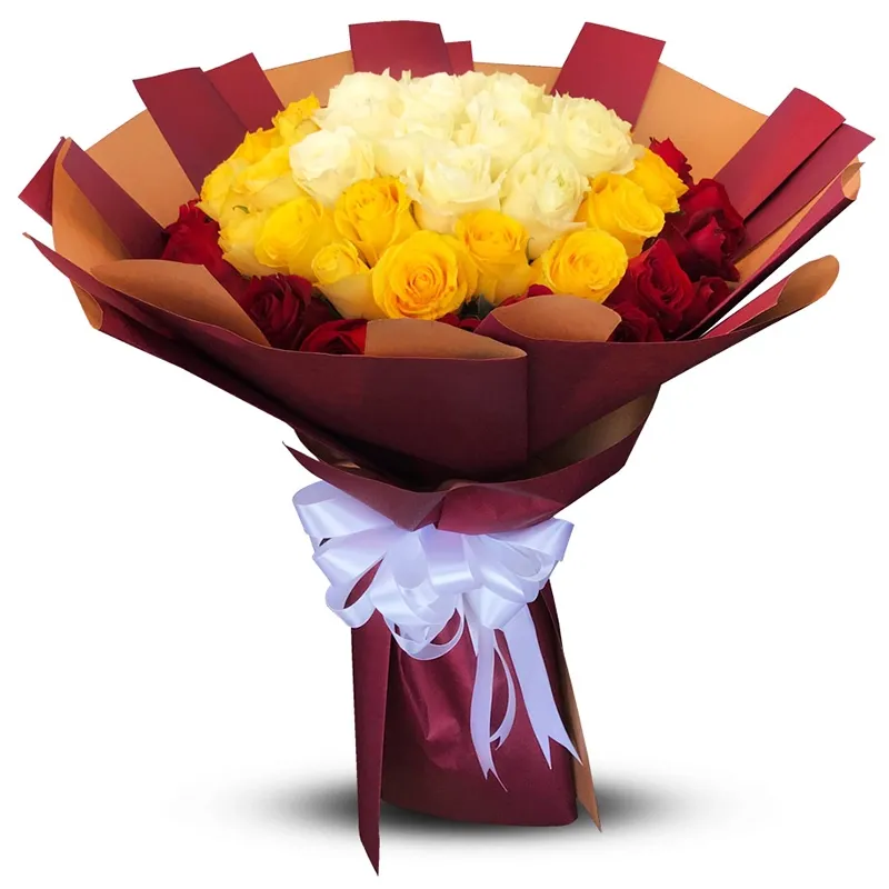 Букет из 51 розы яркий микс