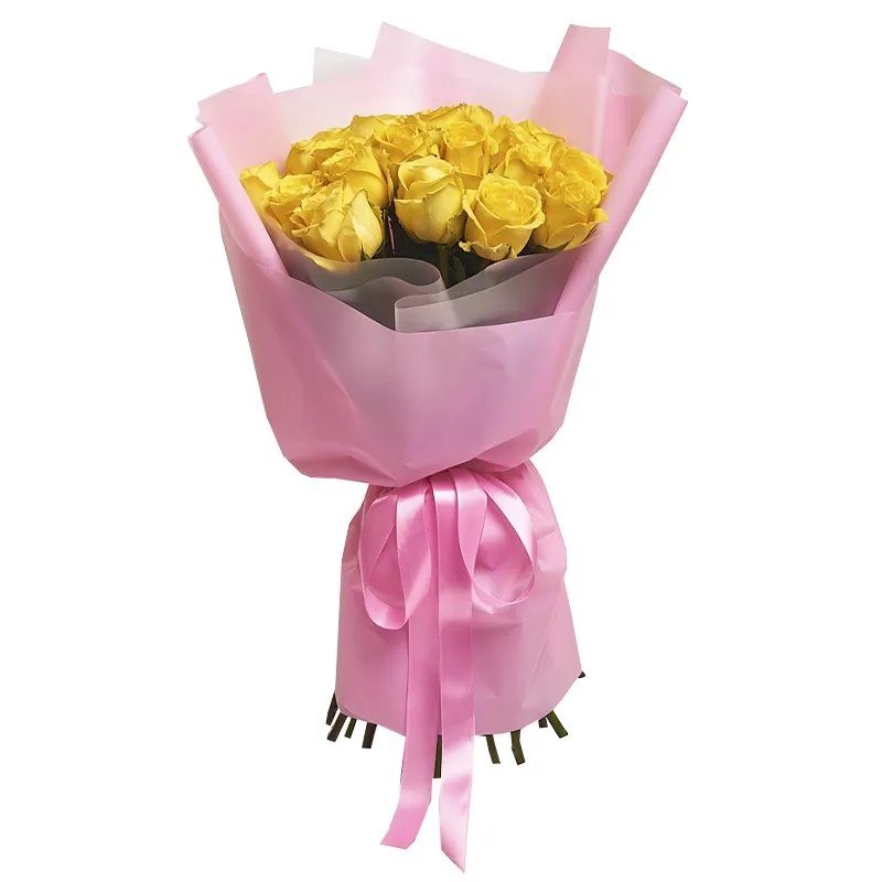 Букет из 21 желтой розы (50 см)