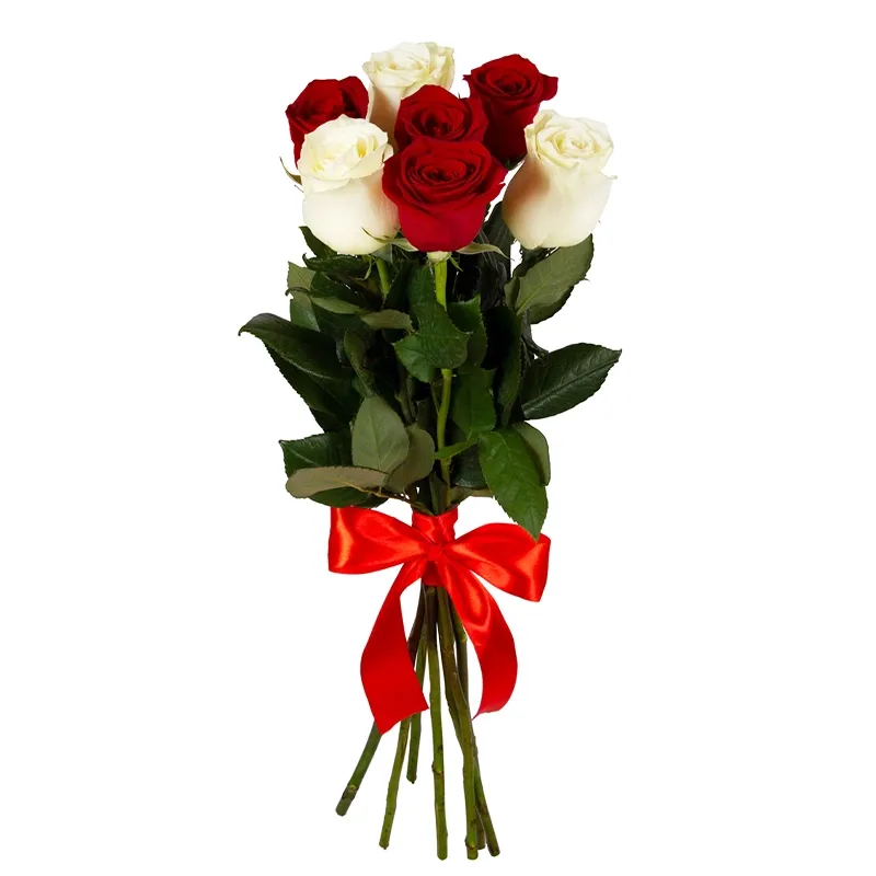 Букет из красных и белых роз Премиум