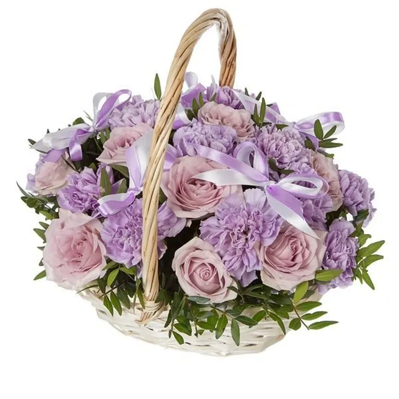 Корзина с цветами «Цветочный градиент»