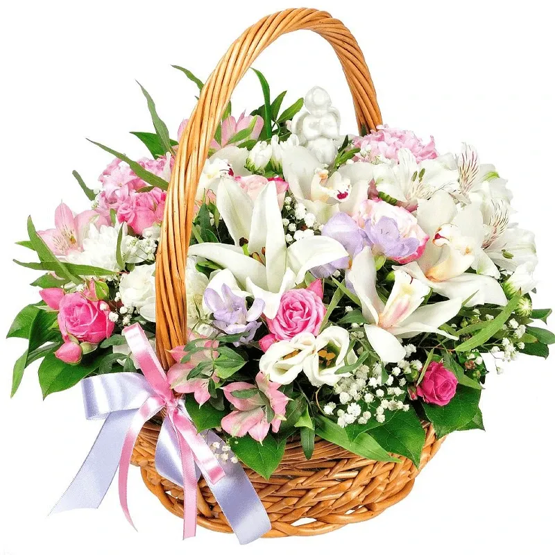 Корзина с цветами «Поток любви»