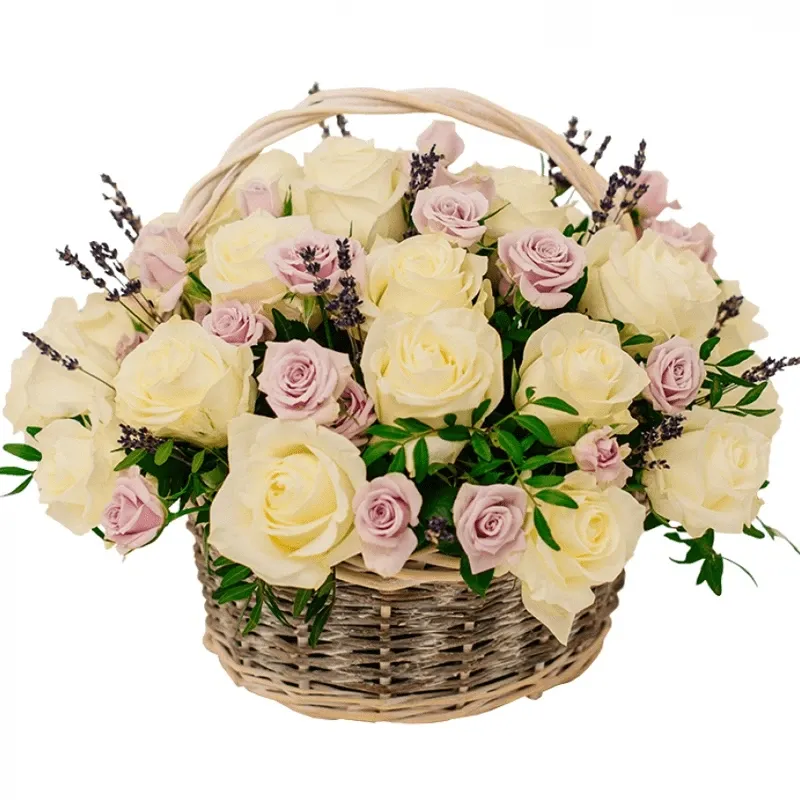 Корзина с цветами «Жемчужина красоты»