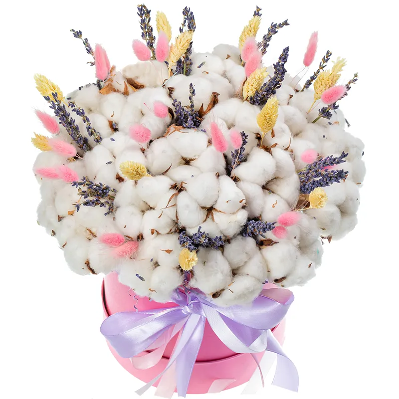 Шляпная коробка из сухоцвета 